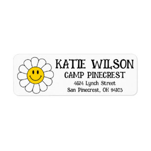 Daisy Smiley Returadress Etikett