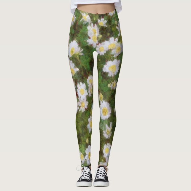 Daisy som målats i en Stil-författare Leggings (Framsida)