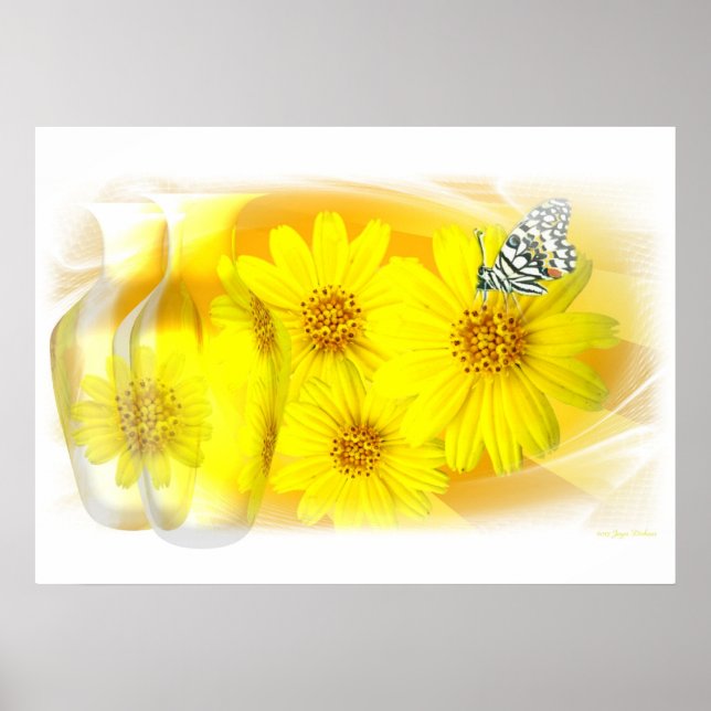 Daisy som reflekteras - Poster konst (Framsidan)