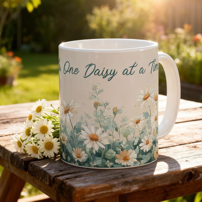Daisy Spring Floral Lärare Tacksamhet Script Kaffemugg (Skapare uppladdad)