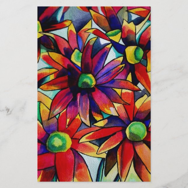 Daisy Straw - flerfärgad vilda blommor art (Framsida)