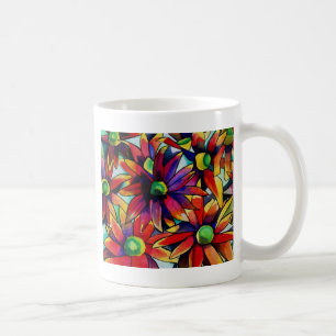 Daisy Straw - flerfärgad vilda blommor art Kaffemugg