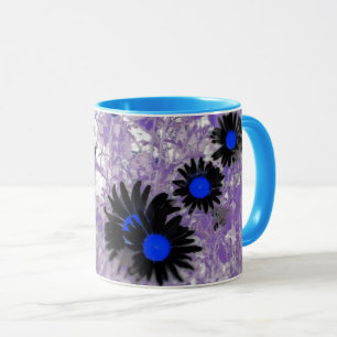 daisy svart och blå mugg