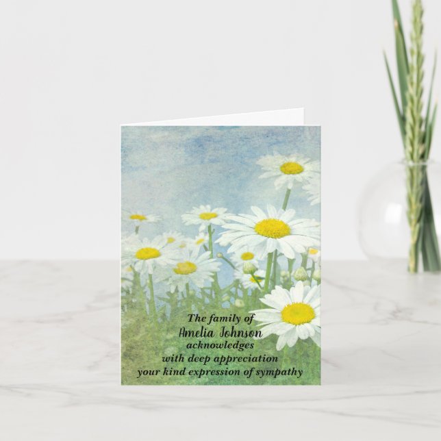 Daisy Sympati från Tacken Familj Tack Kort (Framsida)