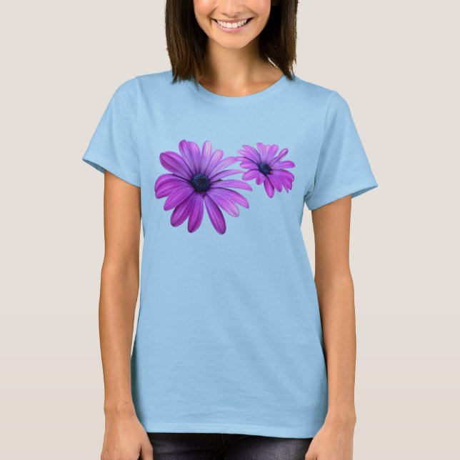 Daisy T-shirt Organic Lila Flower Shirt (Framsida)