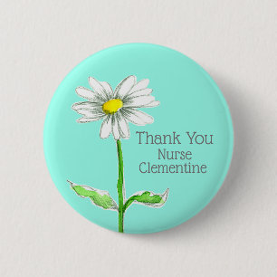 Daisy Tack Gift for Nurse Personlig Namn Knapp