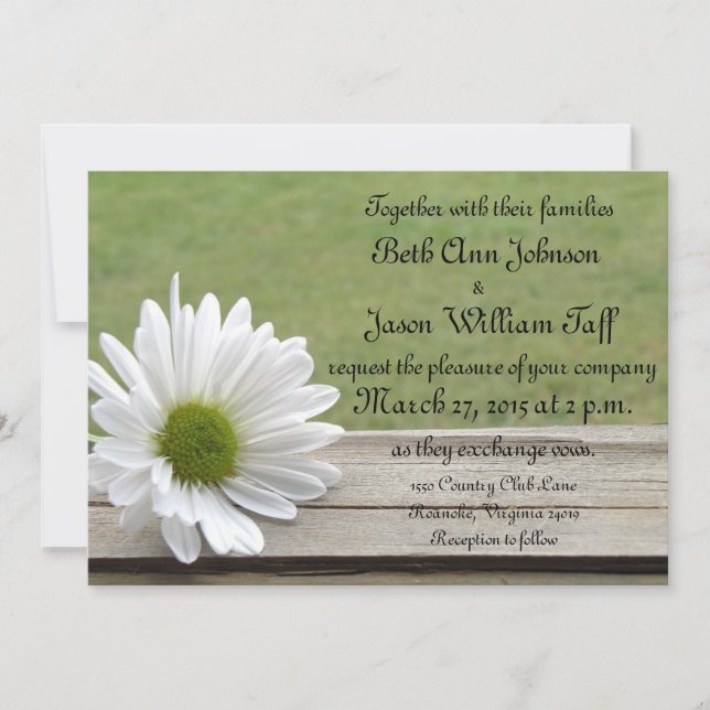 Daisy tema inbjudningar (Framsida)