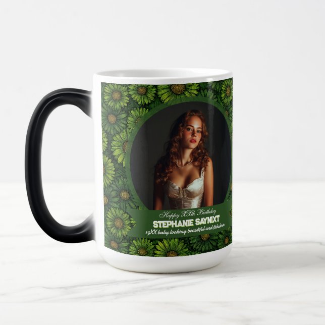 Daisy Theme Glad Födelsedag Boho Magisk Mugg (Vänster)