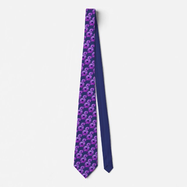 Daisy Tie Bevackra Blue Wildblommor Necktie Slips (Framsida)