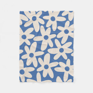 Daisy Time Retro Modern Blommigt Abstrakt Mönster Fleecefilt