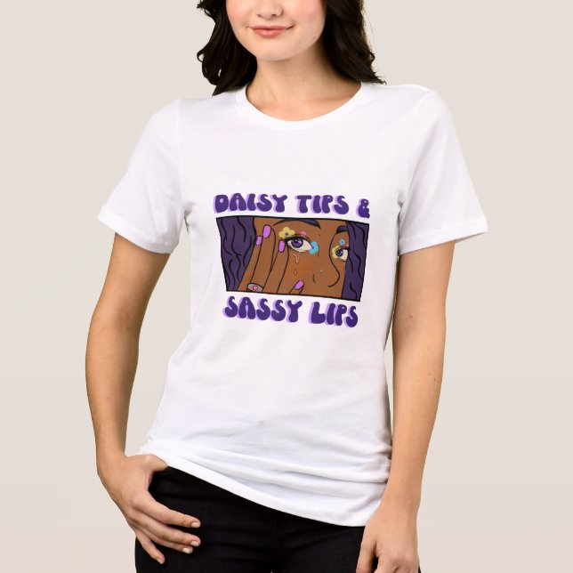 Daisy Tips & Sassy Läppar Daisy Nagel T Shirt (Framsida)