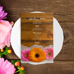 Daisy Trio Land Barn Bröllop Menu