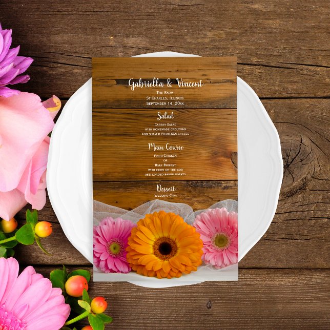 Daisy Trio Land Barn Bröllop Menu (Skapare uppladdad)