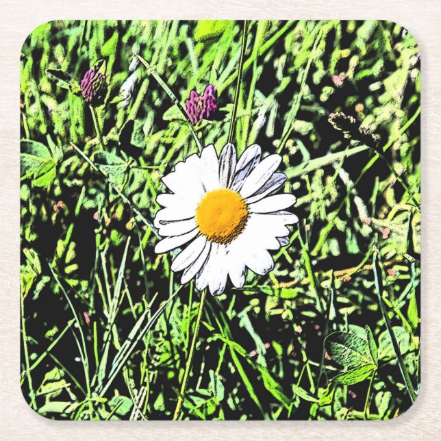 Daisy Underlägg Papper Kvadrat (Framsidan)