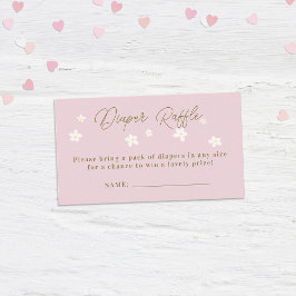 Daisy Vår Rosa Boho Girl Shower Raffle Tilläggskort