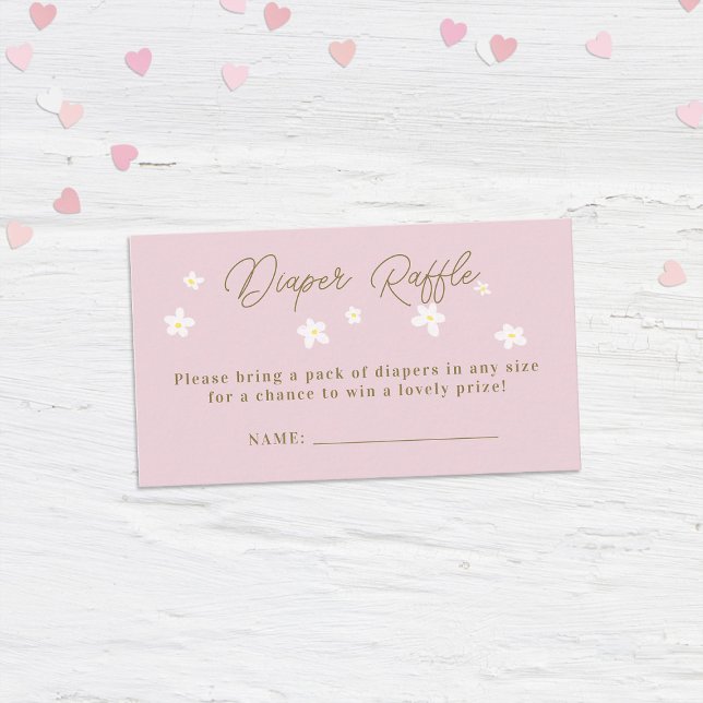Daisy Vår Rosa Boho Girl Shower Raffle Tilläggskort (Skapare uppladdad)