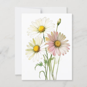 Daisy Vattenfärgsblomma Modern Professionell Vykort