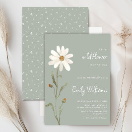 Daisy vattenfärgsminimalistisk babydusch inbjudningar