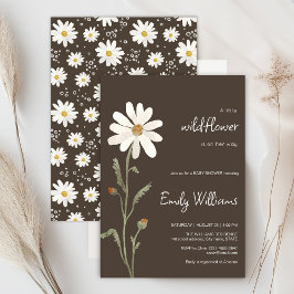 Daisy vattenfärgsminimalistisk babydusch inbjudningar