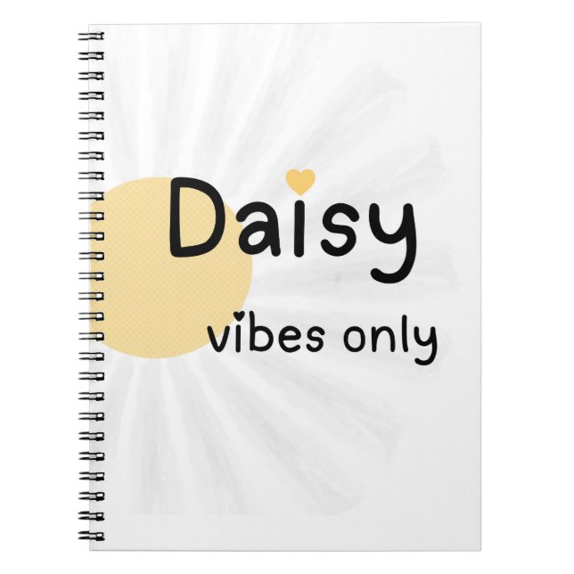 Daisy Vibes Only Blommig Anteckningsbok (Framsidan)