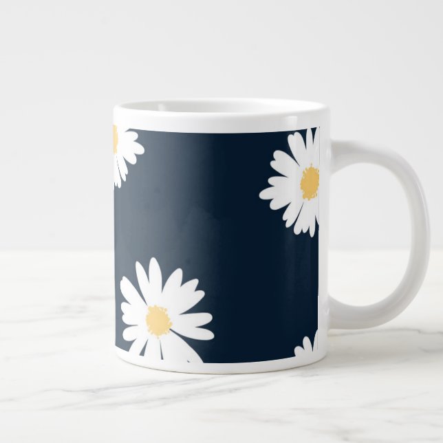 Daisy vid blå Mönster Jumbo Mugg (Höger)