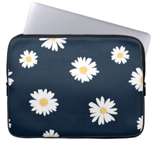 Daisy vid blå Mönster Laptop Fodral