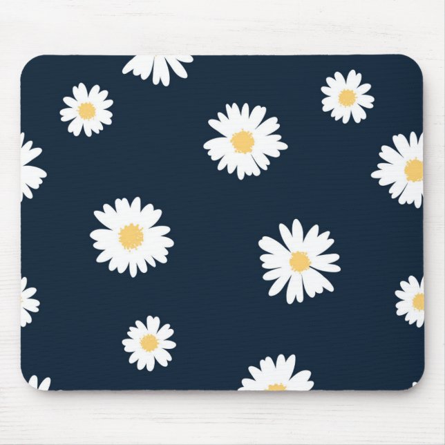 Daisy vid blå Mönster Musmatta (Framsidan)