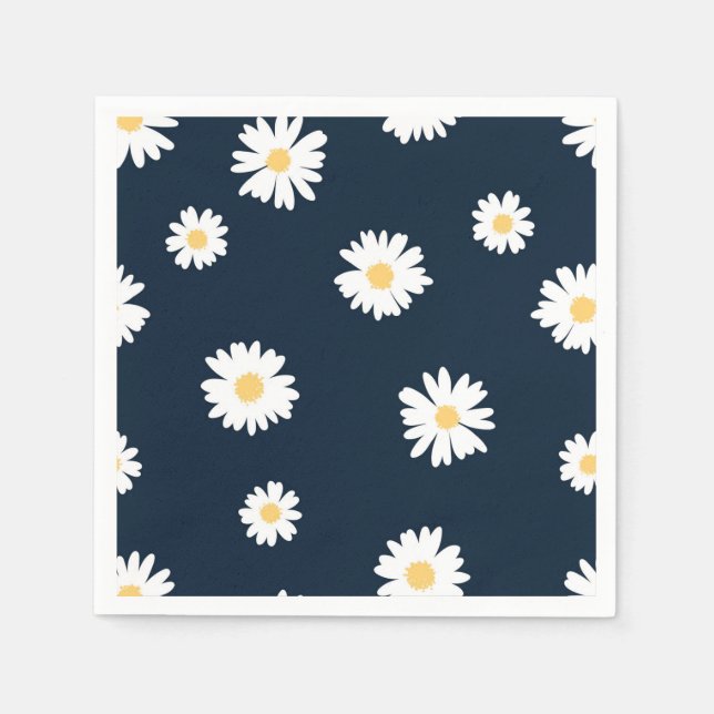 Daisy vid blå Mönster Pappersservett (Framsidan)