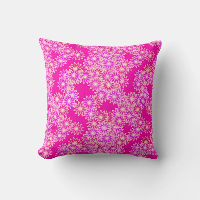 Daisy vid djup rosa och orkidé kudde (Framsida)