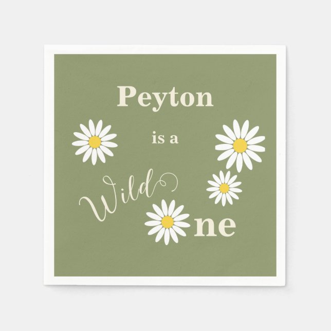 Daisy Vild ett första födelsedag Pappersservett (Framsidan)