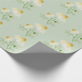 Daisy Vild Flowers Grönt Presentpapper