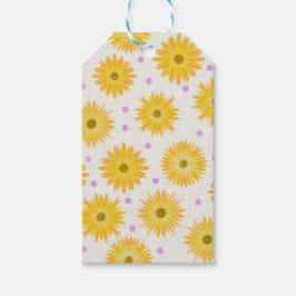 Daisy Vildblomma Pastell Lila Prickar Presentetikett