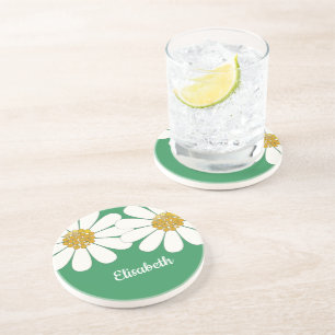 Daisy-vit blommigt som anpassar namn underlägg