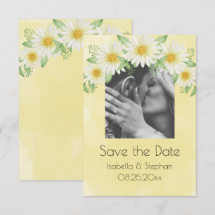 Daisy Vit Gult Blommigt Foto Spara datum