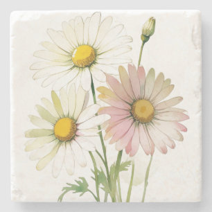 Daisy Watercolor Blomma Modern Professionell Stenunderlägg