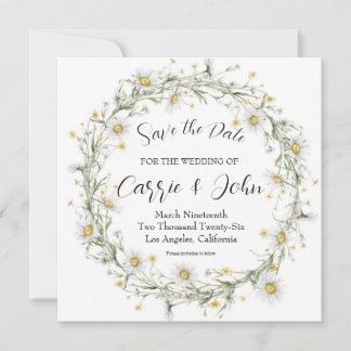 Daisy Wedding Save the Date Card Spara Datumet