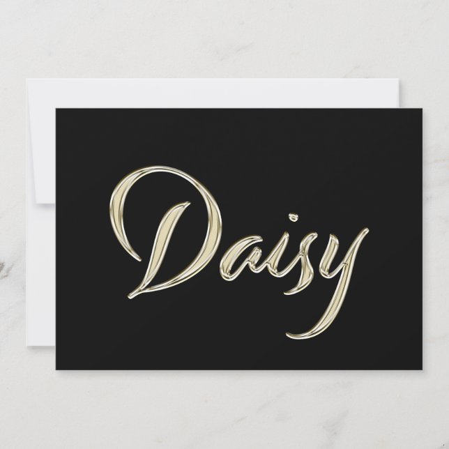 Daisy white gold Handwriting Karte Kort (Framsida)