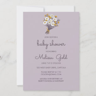 Daisy WildblomBouquet BABY SHOWER ANPASSNINGSBAR Inbjudningar