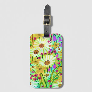 Daisy WildblomBouquet Watercolor Mönster Bagagebricka
