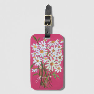 Daisy WildblomBouquet Watercolor Rosa Bagagebricka