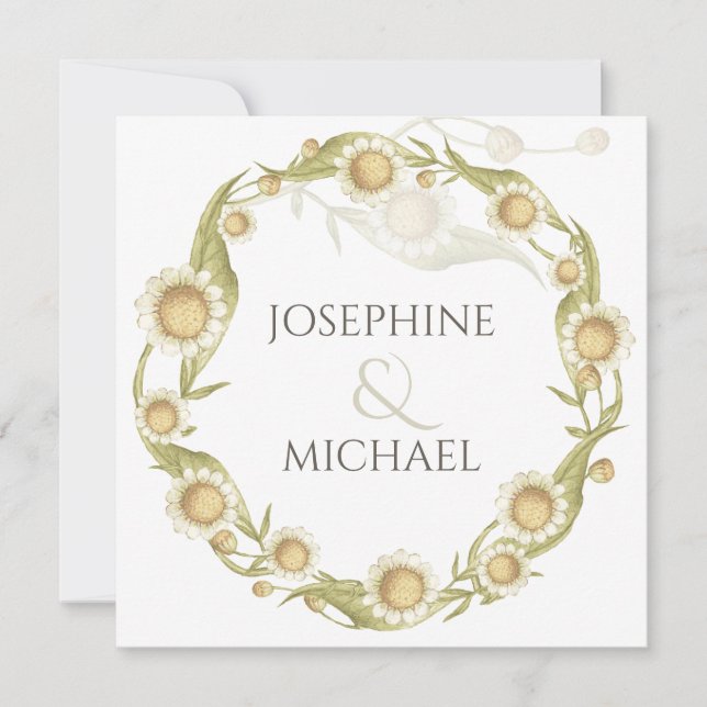 Daisy Wildblomfoto Spara datum meddelande Inbjudningar (Framsida)