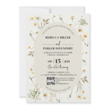 Daisy Wildblommors moderna QR-kod för Bröllop