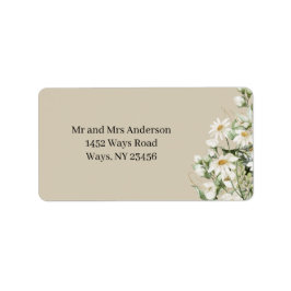 Daisy Wildflower Boho Address Label Adressetikett