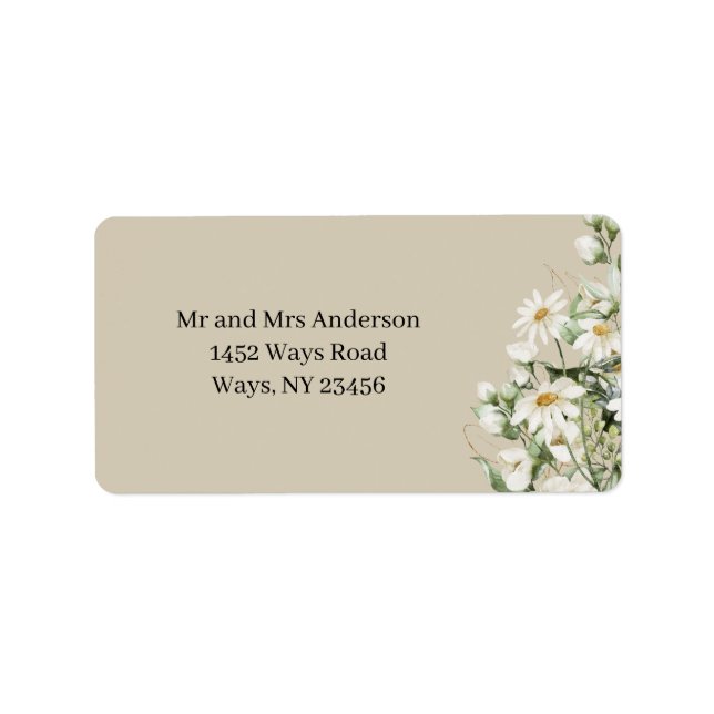 Daisy Wildflower Boho Address Label Adressetikett (Framsidan)