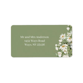 Daisy Wildflower Boho Adressetikett