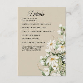 Daisy Wildflower Boho Enclosure Card Details Tilläggskort