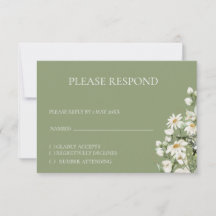 Daisy Wildflower Boho RSVP-kort