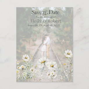 Daisy Wildflower Spara datum Foto QR-kod Vykort