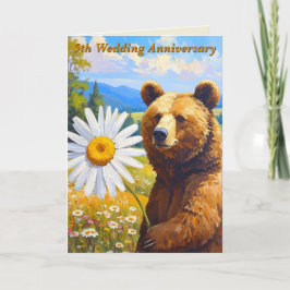 Daisy & Wood Milestone Bear | 5-års bröllopsdag Kort