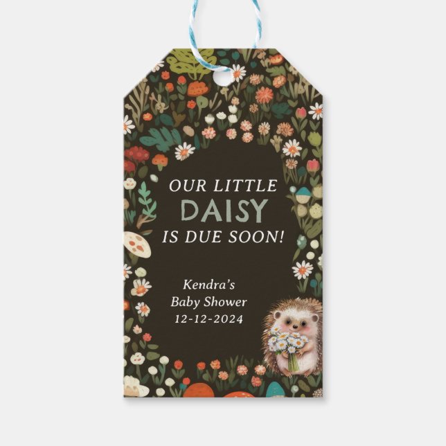 Daisy Woodland Animal Forest Baby Shower Presentetikett (Framsidan)
